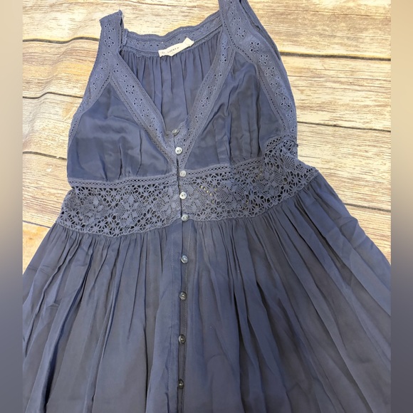 Lucky Brand Indigo Lace-Trim Maxi Dress - Picture 7 of 12